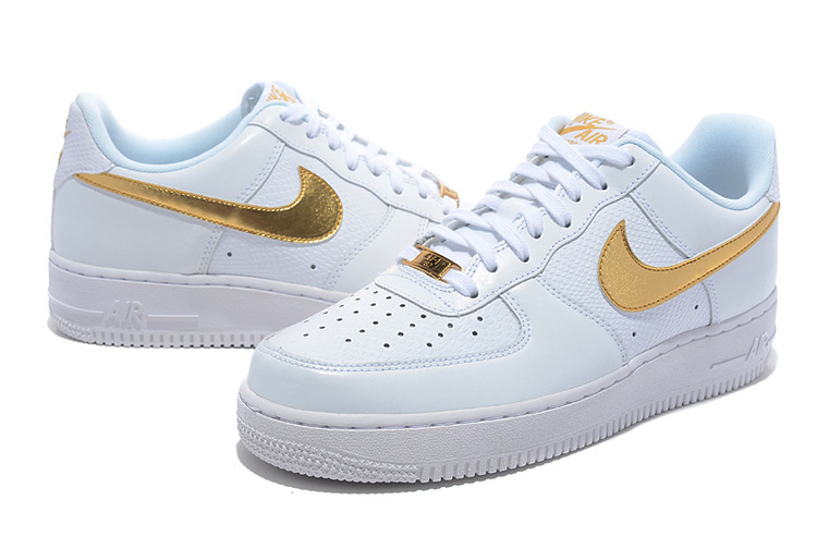 Nike Air Force 1 Low White Glod Sneaker - Click Image to Close